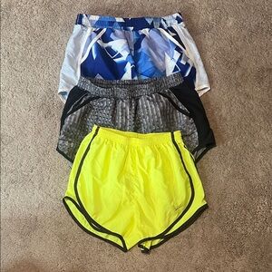 Women's Athletic Shorts - Nike - Yellow / Under Armour - blue & Gray